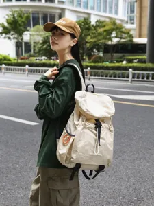 Casual lightweight canvas backpack large capacity travel daypack for men and women daily use