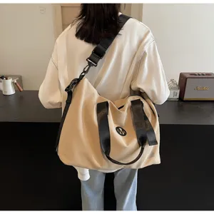 Large capacity casual travel duffel bag minimalist fitness yoga shoulder bag for women