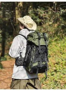 Outdoor professional hiking backpack large capacity camping travel waterproof double shoulder bag