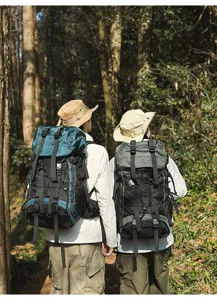 Outdoor hiking camping backpack scene with large capacity professional mountaineering design.