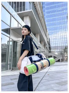 Large capacity gym yoga sports travel bag with wet dry separation and yoga mat strap