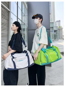 Large capacity sports duffel bag with dry wet separation, perfect for gym, travel and outdoor.