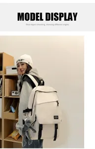 Stilvoller großer minimalistischer Schulrucksack für Studenten und Reisen im Alltag.