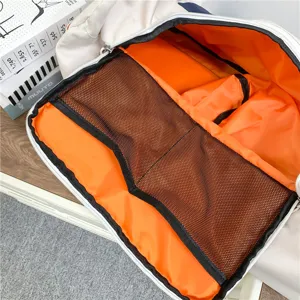 Large capacity travel gym bag with dry wet separation, lightweight white sports handbag for fitness.