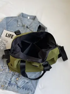 Large capacity travel duffel bag casual minimalist fitness yoga storage bag with compartments.