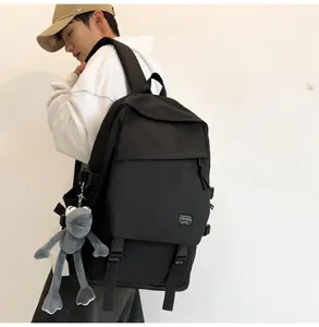 Lässiger großer Reise-Rucksack für Herren stilvoller Schul-Daypack in Schwarz Neu
