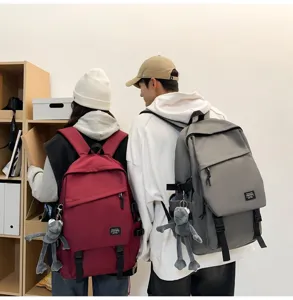 Detailansicht des grossen Studenten Freizeitschulrucksacks, stylischer japanischer Reise Daypack.