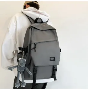 Großer Kapazität lässiger Schulrucksack minimalistischer Reise Rucksack für Studenten grau