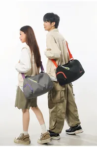 Fashionable color-blocking lightweight yoga gym bag, large capacity travel shoulder bag.
