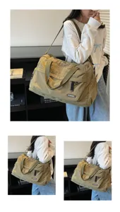 Large capacity travel gym bag for men and women, waterproof sports duffel bag with shoulder strap.