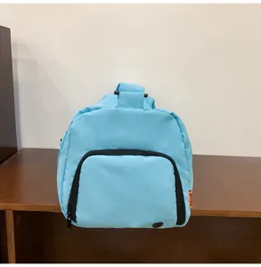 Blue sports duffel bag for fitness, lightweight water-repellent travel bag for daily gym.
