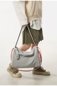 Fashion color-block lightweight yoga gym bag, trendy multi-functional casual shoulder crossbody bag.