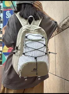 Zaino casual con coulisse da donna, zaino da trekking e sport outdoor con corde elastiche pratico.