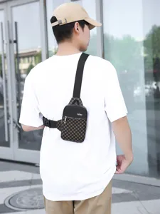 Sac de poitrine bandoulière minimaliste pour homme pochette téléphone monogramme