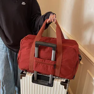 Large capacity travel duffel bag sports fitness gym bag for women and men red waterproof