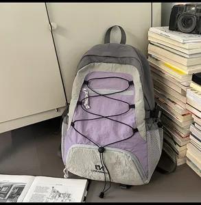 Zaino da pendolare con coulisse multifunzione da donna, borsa scolastica sportiva all'aperto.