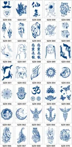 Foglio di adesivi per tatuaggi temporanei alle erbe impermeabili a lunga durata