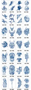 Herbal juice temporary tattoo stickers waterproof long-lasting body art designs detail showcase.