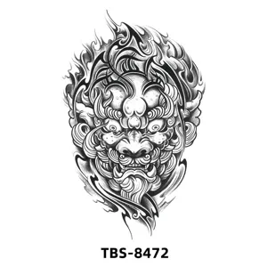 Autocollant de tatouage temporaire imperméable design esquisse lion tribal bras