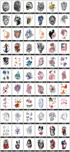 Black white tattoo stickers with animal and floral design options for stylish body art.