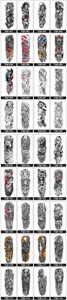 Waterdichte volledige arm tijdelijke tattoo stickers catalogus OEM groothandel.