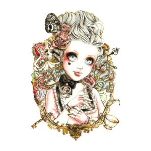 Vintage gothic style temporary tattoo sticker waterproof arm body art decal design for men women.