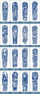 Herbal half sleeve temporary tattoo stickers waterproof botanical arm body art transfers
