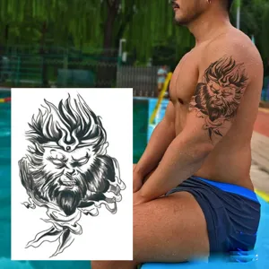 Water Transfer Tattoo Stickers Half Sleeve Waterproof Temporary Tattoo For Men Women Fake Body Art Floral Dragon Design