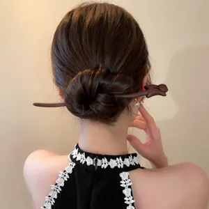 New Chinese style wooden hair stick with cute animal design retro vintage hair accessory for women