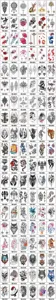Autocollants de tatouage temporaire imperméables pour art corporel et faux tatouages élégants.