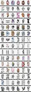 Wholesale disposable waterproof temporary tattoo stickers body art flash tattoo stickers sheet.
