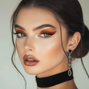 Stunning stage party eye makeup sticker with sparkling glitter, waterproof fashion beauty look.