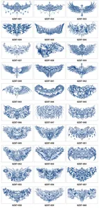 Herbal juice chest tattoo stickers semi-permanent waterproof chest and back body art