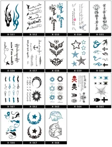 Adesivi per tatuaggi temporanei impermeabili con vari disegni carini e di tendenza.
