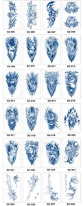 Herbal juice temporary tattoo sticker waterproof long lasting body art design wholesale