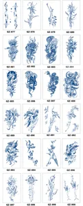Herbal juice semi-permanent tattoo stickers waterproof long-lasting floral snake designs wholesale