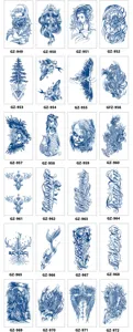 Herbal juice semi-permanent tattoo stickers waterproof temporary body art design sheets.