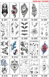 Disposable temporary tattoo sticker sheet waterproof body art geometric floral animal designs