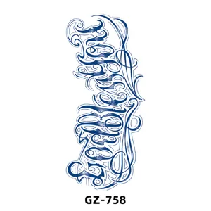Herbal Semi Permanent Juice Tattoo Sticker Waterproof Long Lasting Fake Tattoo Letter Flower Animal Design Body Art