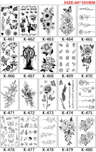 Temporary tattoo sticker sheet black waterproof body art tattoo designs set 60x105mm.