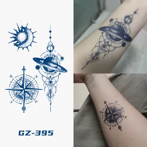 Herbal Semi Permanent Juice Tattoo Sticker Waterproof Fake Tattoo Arm Body Art Geometric Floral Temporary Tattoo