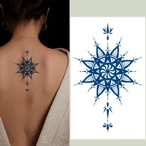Herbal semi-permanent juice tattoo sticker waterproof chest back mandala flower body art