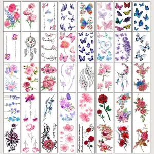 Waterproof Temporary Tattoo Sticker Fresh Floral Butterfly Dreamcatcher Feather Body Art Decal For Women