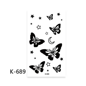 Adesivo per tatuaggio temporaneo impermeabile con simpatici motivi di farfalle e stelle.