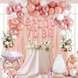 Set decorazione festa arco palloncini bride to be oro rosa per matrimonio e addio al nubilato.