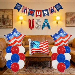 USA Onafhankelijkheidsdag feest ballon set met Amerikaanse vlag folie ballonnen.