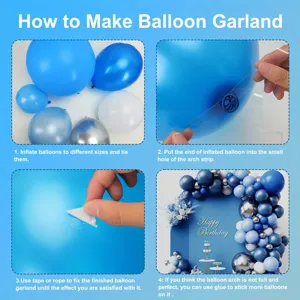 Detailafbeelding van de installatie-instructie van de ballonslinger stap voor stap.