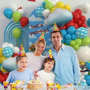 Kit d'arche de ballon de fete d'anniversaire decorations theme nuage avion.