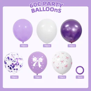 Luxury bow printed sequin balloon set for baby first birthday party decoration supplies.