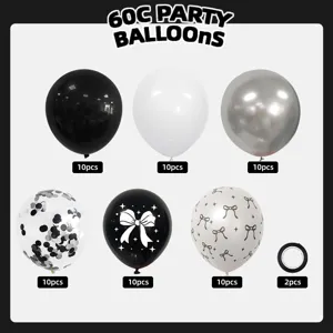 Luxury bow printed confetti balloon set with multiple colors for birthday party decoration